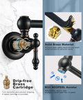 Oil Rubbed Bronze Pot Filler Faucet In Solid Brass, Wall Mounted Pasta Faucet With Double Joint Swing Arm For Kitchen Over Stove