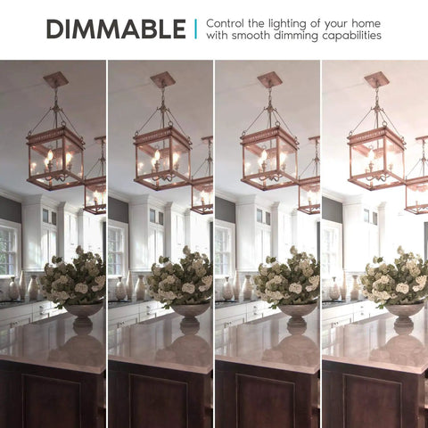 4W Vintage Candelabra LED Bulbs Dimmable With 400 Lumens 3000K Soft White Filament Candle Bulbs For Chandeliers E12 Base UL Listed 40W Equivalent Flame Clear Glass Pack Of 24
