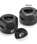 ER11-A Collet Clamping Nut Set With Dynamic Balance Holes For CNC Milling Lathe Holders, close-up of two nuts in alloy steel.
