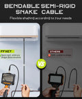 Comparing semi-rigid snake cable with others using Pro Borescope Camera With Light, 4.3 Inch HD Screen, 1080P Handheld Endoscope.