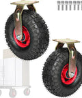 Heavy Duty Swivel Caster Replacement Wheel With Locking Brake And Thick Natural Rubber Tread designed for industrial cart use.