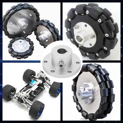 Motor Shaft Coupler With Aluminum Flange Connector And Key Lock Slot For No Slip Secure Power Transfer Through High Speed Turns And Rugged Terrain In Models For Great Torque And Durable All Weather Performance, aluminum 1/2 in flange coupler on RC wheel hub