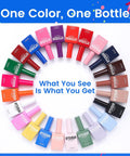 Circular arrangement of gel nail polish bottles in 24 vivid colors, 18ml size, from Gel Nail Polish Set With 24 Vivid Colors, 18ml Bottles.