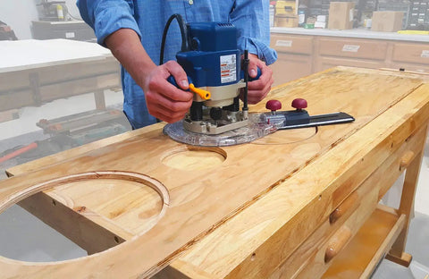 Adjustable Circle Cutting Guide Set Featuring Built Tough Metric And Imperial Scales For No Sweat Precision Cutting With Top Shelf Inside Outside Router Templates For Custom Woodworks