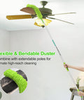 Using 62 Inch Car Wash Brush Set With Long Handle And Chenille Microfiber Mitt Kit For Easy Detailing on high ceiling fan.