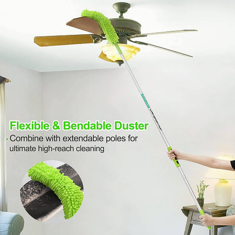 Using 62 Inch Car Wash Brush Set With Long Handle And Chenille Microfiber Mitt Kit For Easy Detailing on high ceiling fan.