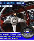 Half Inch Steering Wheel Hub Adapter Spacer Beefed Up Aluminum Conversion Kit Drop Right In Bolt On Fitment Upgrade For Custom Car And Truck Rigs Solid Black, showing close-up adapter on steering wheel.