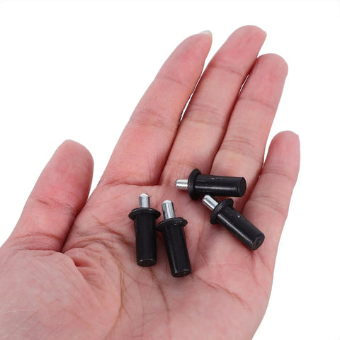 20 Pack Spring Loaded Cabinet Door Repair Pins Kit For Shutters And Hinges, Durable Plastic And Metal Construction, Quiet Operation, No Fuss Installation, Easy Fit For Furniture Hardware, Long Lasting Replacement Pins, black pins in hand