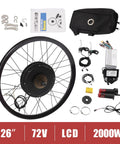 72V 2000W Rear Wheel Motor Electric Bike Kit With Multifunction Display, components and wheel for bike conversion