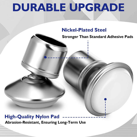 Nickel-plated steel 16 Pcs Five Eighths Inch Swivel Glides with beveled ferrule and nylon pad, floor protection solution.