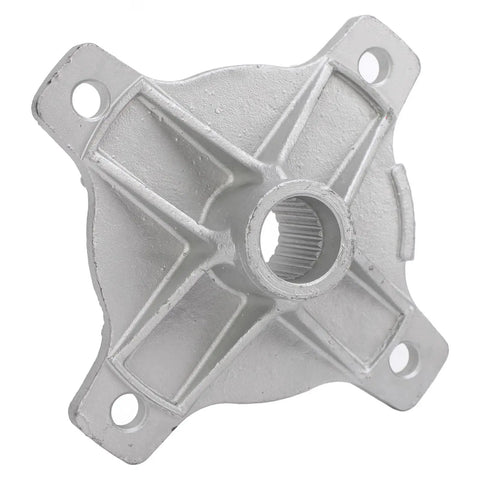 Badass Rear Axle Wheel Hub With 24T Spline And 4 Stud For 125 150 200 Cc ATV Quad Bike Go Kart Silver Steel Alloy Replacement Part, showing detailed rear view.