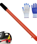2 Ton Floor Jack Replacement Handle For Car Jack, Horizontal Hydraulic Jack Bar in red with gloves and installed jack