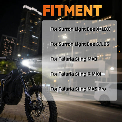 Electric Dirt Bike Headlight Kit For Surron Light Bee X LBX Talaria Sting MX3 MX4 MX5 Pro And E Ride Pro Auto On When You Start Auto Off When You Power Down No Manual Switch Off Road Headlamp Bar