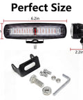 Heavy Duty Forklift Red Zone Laser Safety Projector With Led Warning Line Beam For Warehouse Pedestrian Protection And Osha Compliance showing dimensions of 6.2in x 1.6in with bracket and mounting hardware.