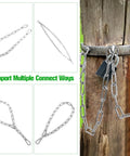 2 Pack Outdoor Gate Chain Lock With Four Carabiners, Adjustable 28 Inch Gate Latch Chain For Fence Yard Garden Farm Barn