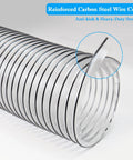 6 Inch Dust Collection Hose 10 Ft Heavy Duty Pvc Flexible Tubing with reinforced carbon steel wire and anti-kink design.