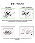 Cautions for All American Rock Solid 10 Pack LR41 AG3 392 1 5V Coin And Button Cell Batteries regarding low power and short circuit risks.