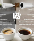 Level Up Your Daily Grind With These Replacement Water Filters For Barista Touch Oracle Dual Boiler Espresso Makers image comparison showing other brand vs Sabethe filters.