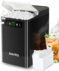 Top Shelf Countertop Nugget Ice Maker Produces Forty Pounds Daily To Craft Super Chewable Pellets In Just Minutes with filled ice bin.