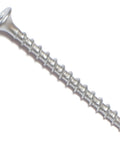 Phillips Bugle Deck Screws Six By Two Inch 168 Pack Dacrotized Coated Steel Fasteners for outdoor use, showing a single screw.