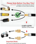 20 Inch Tire Inflator Hose With Lock Air Chuck Convert Nuts Presta Adaptor For Air Comp Schrader Converts To Lock Connection on black hose