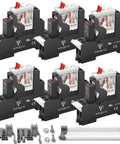 Six Pack Mini Relay Switch 8 Amp 110 To 120V AC DPDT 2NO 2NC Socket Base With Test Button Indicator LED Light Screw Terminal DIN Rail