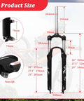 Diagram showing Beefy 26 Inch MTB Suspension Fork With 120Mm Travel And Crown Lockout, 28.6Mm Steerer, 9Mm QR, 100Mm Hub.