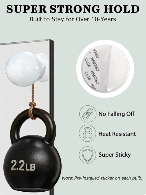 Close-up of a 2.2lb weight hanging from the 14 Bulb Vanity Lighting Kit For Makeup Mirror With Plug In Power Adapter And Touch Dimmer 6000K Cool White Up To 1350 Lumens CRI 90 Mirror Not Included.