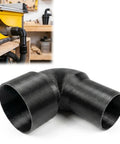 Heavy Duty DeWalt 7492 Table Saw Dust Collection Adapter with 90 degree elbow for tight fit vacuum hose connector.