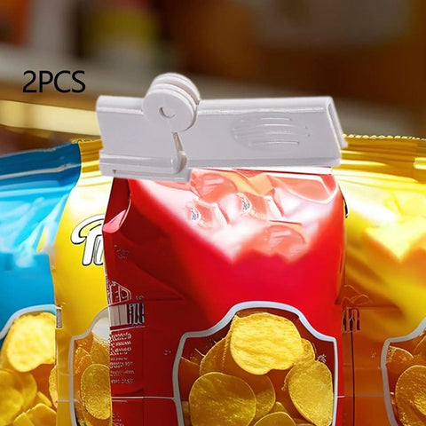 Jisader Two Pack Milk Carton Sealing Clips With Rotating Design For Boxed Drinks And Food Bags sealing a snack bag.