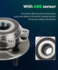 Close-up of Front Wheel Hub Bearing Assembly For Mazda 3 2014-2018 And Mazda CX-3 2016-2019, 5 Lug, ABS Included, with detail view.