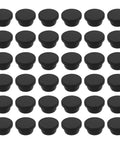 36 Pack T Shape Silicone Plugs 22.3mm Diameter Snap In Hole Seals Round Rubber Stopper Waterproof Bulkhead Seal For 21 To 22mm Holes Kitchen And Home Black, arranged in rows