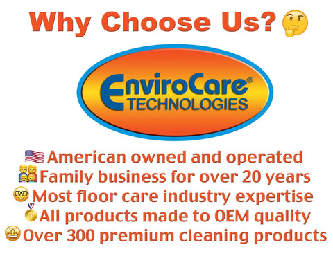 EnviroCare Technologies logo with text about American ownership, family business, OEM quality, and 300 cleaning products.