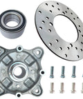 Solid Rear Wheel Hub Assembly With Brake Rotor And Beefy Studs Bolts Kit For Polaris RZR And Sportsman Atv Utv, components shown separately.