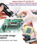 USB Digital Microscope For Android Windows Linux And Mac High Resolution Wired Scope With Live View Screenshot And Video Capture Ideal For Coins Electronics Microbiology And Tiny Details, used on motherboard and CPU