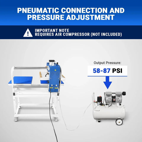 Pneumatic connection for 20x24 Inch Dual Platen Heat Press With Auto Lift For Bulk Sublimation Transfers, Model PUD2024