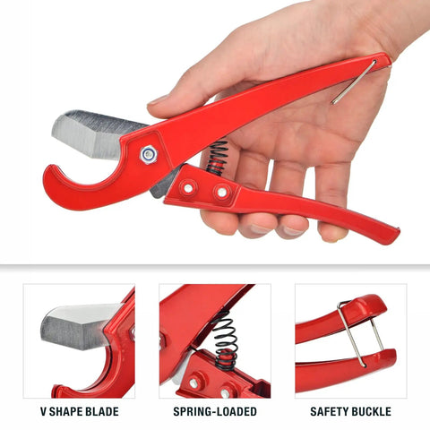 Multi Size Pex Pipe Cutter Up To 1 Inch Spring Loaded Stainless Steel Easy Clean Cuts No Burr Ultra Lightweight 0.15Kg Compact Red Handheld Tool Grab And Go Quick And Easy Pex Tubing Work