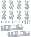 Sliding Closet Door Roller Replacement Kit 10 Pcs Includes 2 N6560 And 8 MP6501 Rollers With Track Hardware visible with screws.