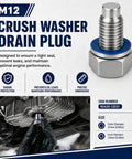 Heavy Duty Aluminum Oil Drain Plug Gasket Washer M12 Crush Washer For Toyota 10 Piece Set Durable High Temp Sealing Kit For No Leak Performance And Everyday Car Care. M12 aluminum washer on drain plug