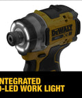 Pro Level 20V Max Brushless Cordless 3 Speed High Torque 1/4 Inch Impact Driver Kit With Xr Power Pack And Fast Charger featuring integrated 9-LED work light.