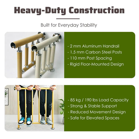 Rock Solid White Mezzanine Railing Guard With Zero Fuss Tool Free Window Mount For Balconies Decks Stairs Heavy Duty Aluminum Steel Security Barrier Quick Setup with heavy-duty construction.
