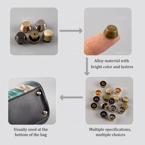 Thirty Pack Screw Back Rivet Studs Zinc Alloy Nail Head Hardware Tough As Nails Metal Spikes on leather bag bottom