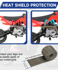 Heat shield protection on motorcycle with Universal 1.1 Inch Slip On Exhaust Muffler Silencer for Dirt Bikes with 28mm outlet