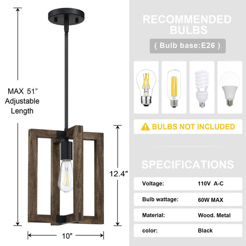 Diagram showing dimensions and specifications of Two Pack One Light Farmhouse Adjustable Hand Painted Wood Semi Flush Mount Ceiling Light Fixtures.