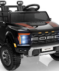Black 24V Ride On Toy For Big Kids Licensed Ford F150 Raptor Two Seater With Remote Control LED Headlights