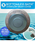 Bottomless Bath Overflow Drain Cover In Polished Bronze with a smooth surface, designed to fit four-inch openings in bathtubs.