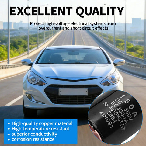 Top Shelf 150 Amp High Voltage Fuse Direct Replacement Plug And Play Straight Swap Compatible With Hyundai Sonata Hybrid 2011 To 2015 Kia Optima Smooth Ride installed in car for protecting electrical system.