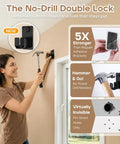 Woman installing No Drill Curtain Rod With Adhesive And Pin Nail Mount For Renters Renter Friendly Minimal Wall Damage
