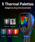 Handheld Workhorse Thermal Imaging Camera With 240X240 IR Resolution, 25Hz Refresh Rate, showing thermal palette options.