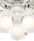 Close-up of Donegan Fresh White 52 Inch Ceiling Fan With LED Light Kit Pull Chain Quiet Multi Speed Reversible Motor
